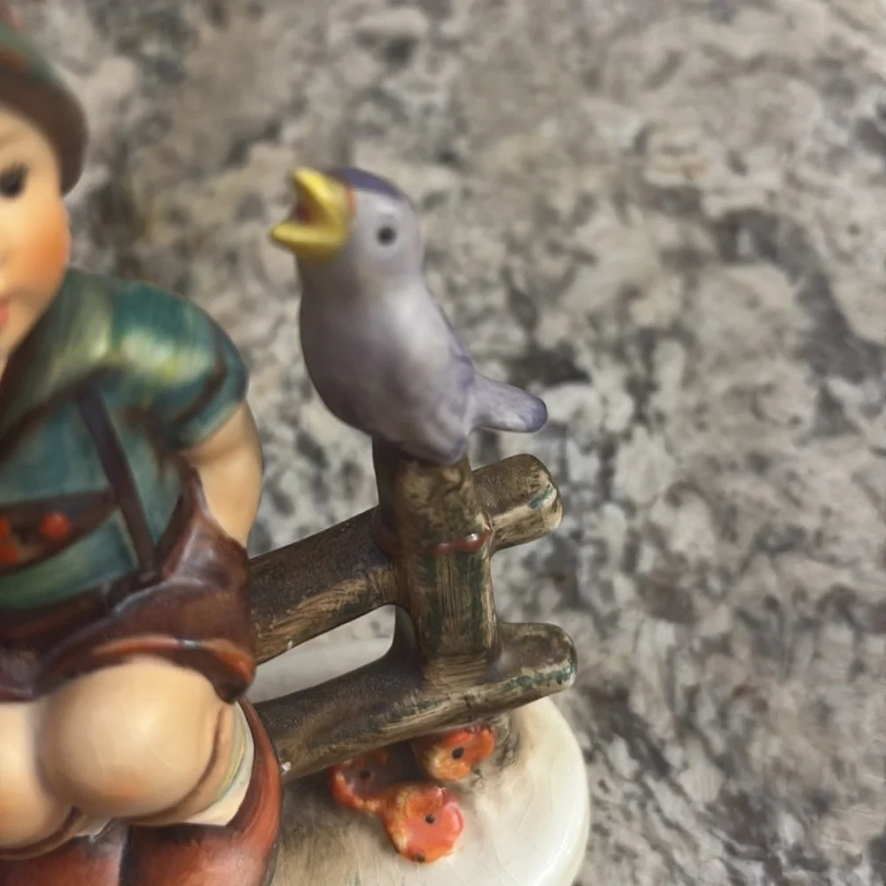 Vtg M.I. Goebel Hummel Wayside Harmony figurine collectible boy sitting on fence